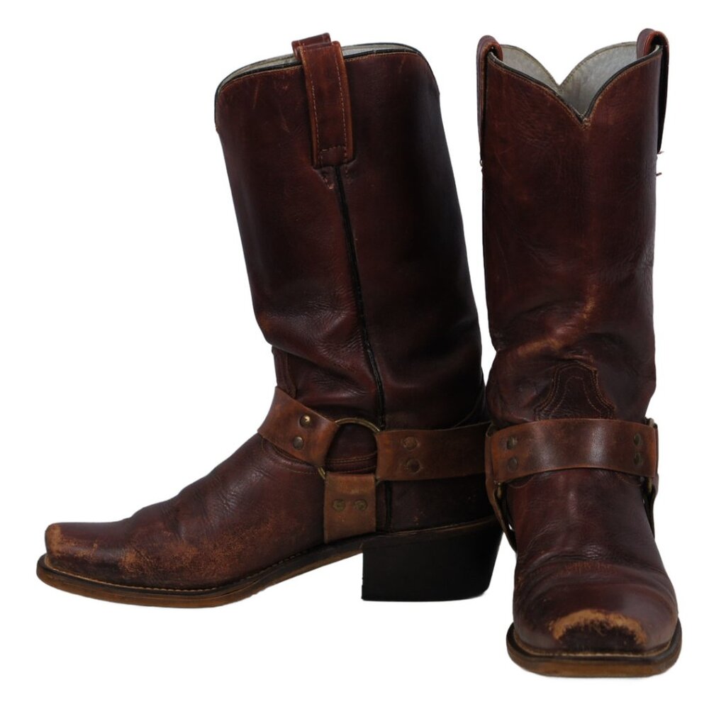 Acme Dingo Distressed Motorcycle Harness Biker Boots Vintage US Made Men's 9 D